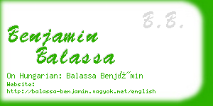 benjamin balassa business card